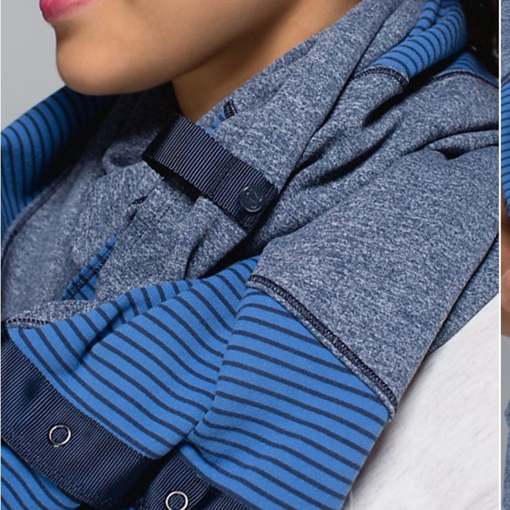 Lululemon Vinyasa Scarf *Quilt Hyper Stripe Inkwell Rugged BlueHeathered Inkwell